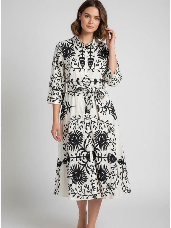 Zara Dresses & Skirts - Zara Botanical Floral Midi Button Down Dress